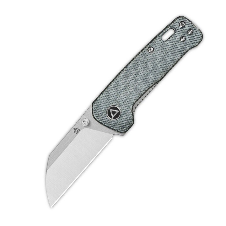 Couteau QSP Mini Penguin Denim Blue Lame Acier 14C28N Manche Micarta IKBS Linerlock Clip QS130XSB - Livraison Gratuite