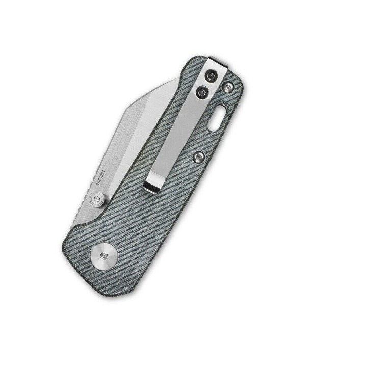 Couteau QSP Mini Penguin Denim Blue Lame Acier 14C28N Manche Micarta IKBS Linerlock Clip QS130XSB - Livraison Gratuite