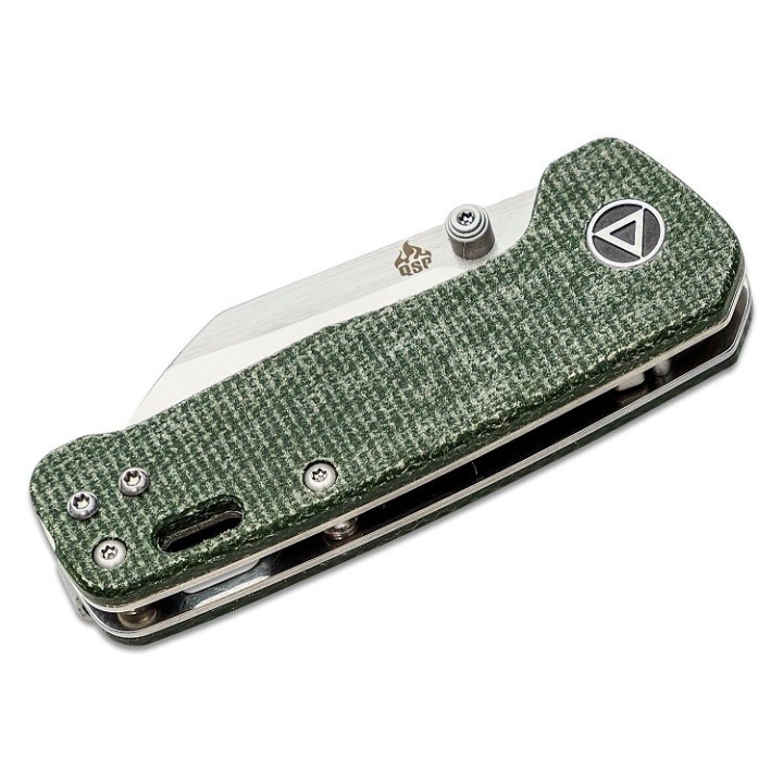 Couteau QSP Mini Penguin Green Lame Acier 14C28N Manche Micarta IKBS Linerlock Clip QS130XSC - Livraison Gratuite