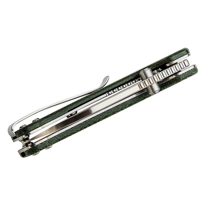 Couteau QSP Mini Penguin Green Lame Acier 14C28N Manche Micarta IKBS Linerlock Clip QS130XSC - Livraison Gratuite