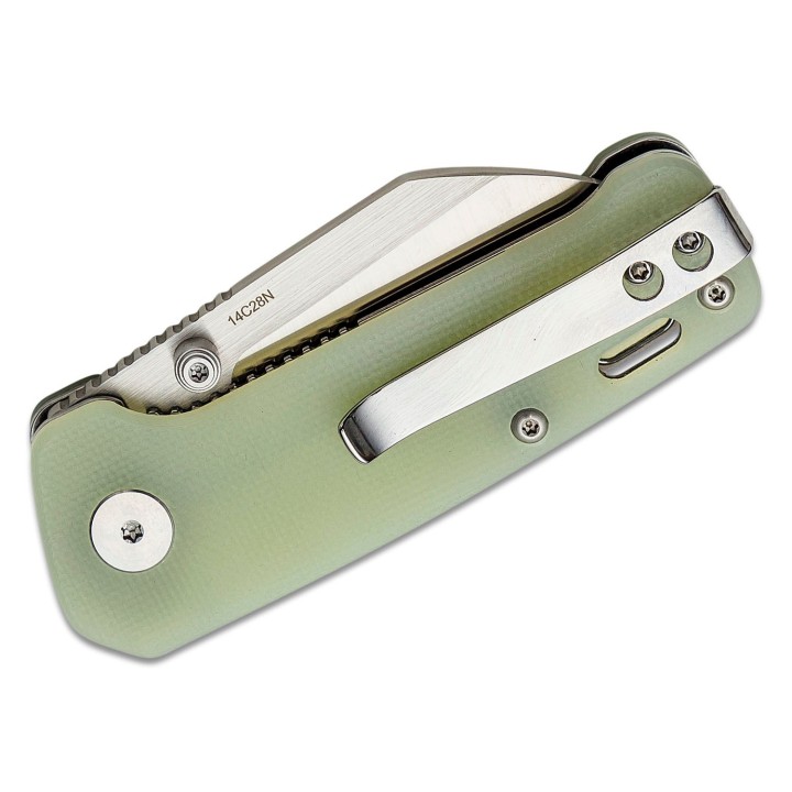 Couteau QSP Mini Penguin Jade Lame Acier 14C28N Manche G10 IKBS Linerlock Clip QS130XSF1 - Livraison Gratuite