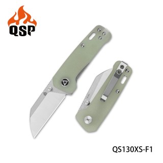 Couteau QSP Mini Penguin Jade Lame Acier 14C28N Manche G10 IKBS Linerlock Clip QS130XSF1 - Livraison Gratuite