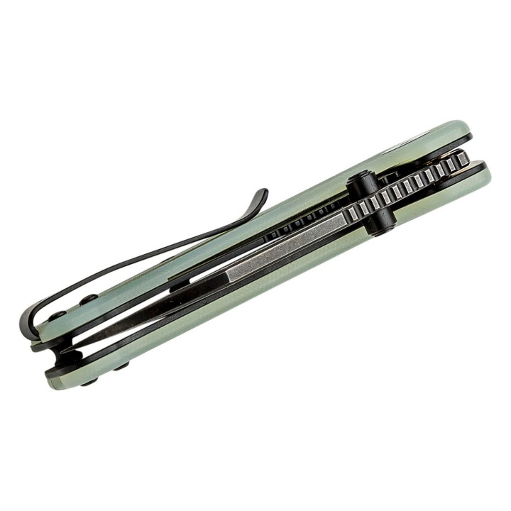 Couteau QSP Mini Penguin Jade Lame Acier 14C28N Black Manche G10 IKBS Linerlock Clip QS130XSF2 - Livraison Gratuite