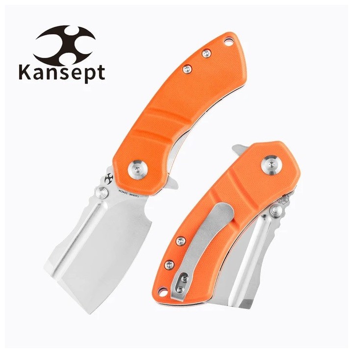 Couteau Kansept Korvid M Orange Manche G10 Lame Acier 154CM Linerlock Clip KT2030A6 - Livraison Gratuite