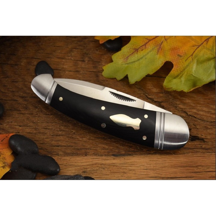 Couteau Rough Ryder Reserve Panthera Lame Acier D2 Manche Micarta Slip Joint Boite Collector RRR020 - Livraison Gratuite