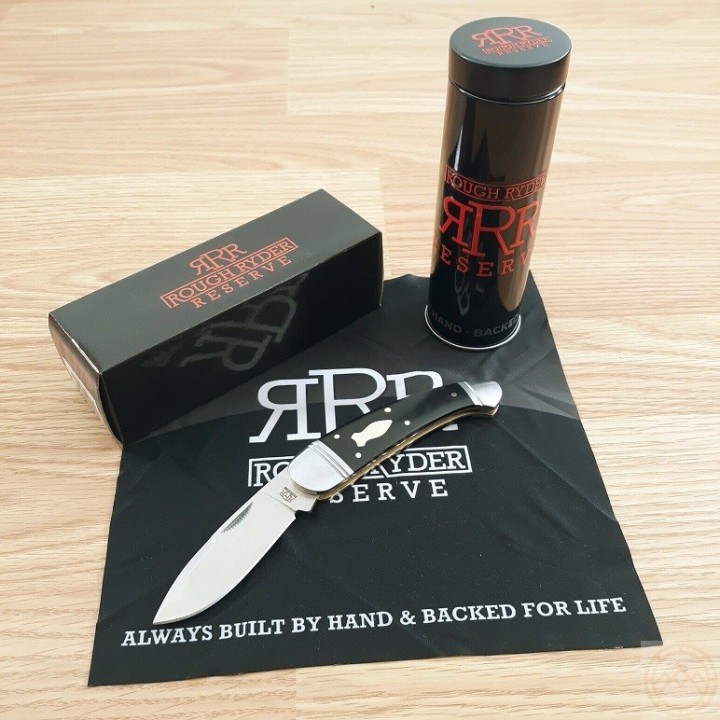 Couteau Rough Ryder Reserve Panthera Lame Acier D2 Manche Micarta Slip Joint Boite Collector RRR020 - Livraison Gratuite