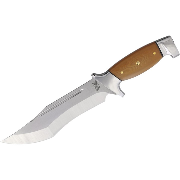 Couteau Bowie Rough Ryder Brown Manche G10 Lame Acier 440 Etui Nylon RR2317 - Livraison Gratuite