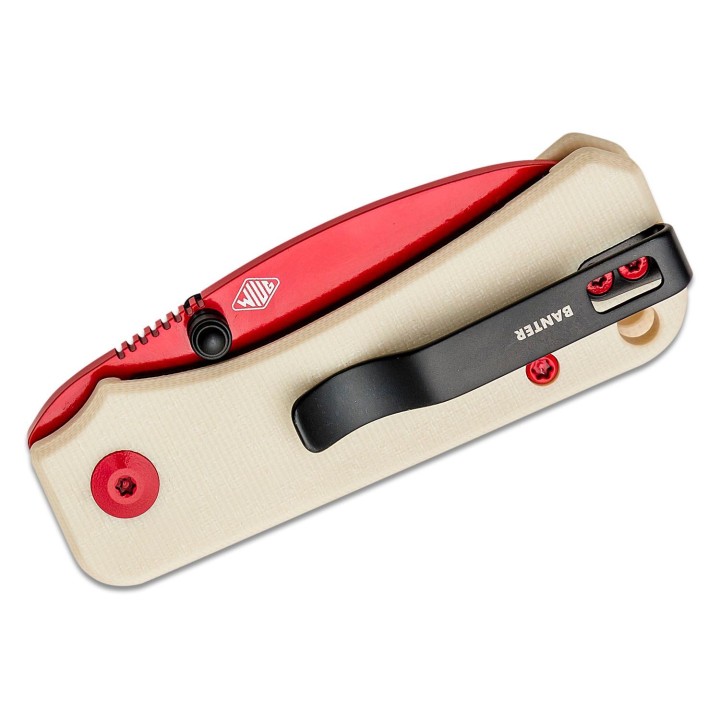 Couteau CIVIVI Baby Banter Red/Ivory Lame Nitro-V Manche G10 IKBS Linerlock Clip CIVC19068S7 - Livraison Gratuite
