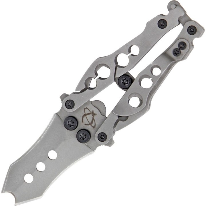 Couteau Butterlfy Mantis Bottleneck Lame Acier 400 Manche Acier 400 Latch-Lock Clip MANBK3A - Livraison Gratuite