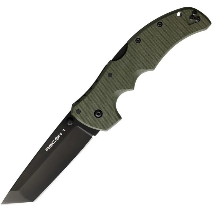Couteau Cold Steel Recon 1 Tanto Od Green Lame Acier S35VN Manche G-10 Tri-Ad lock CS27BTODBK - Livraison Gratuite