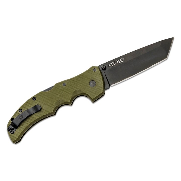 Couteau Cold Steel Recon 1 Tanto Od Green Lame Acier S35VN Manche G-10 Tri-Ad lock CS27BTODBK - Livraison Gratuite