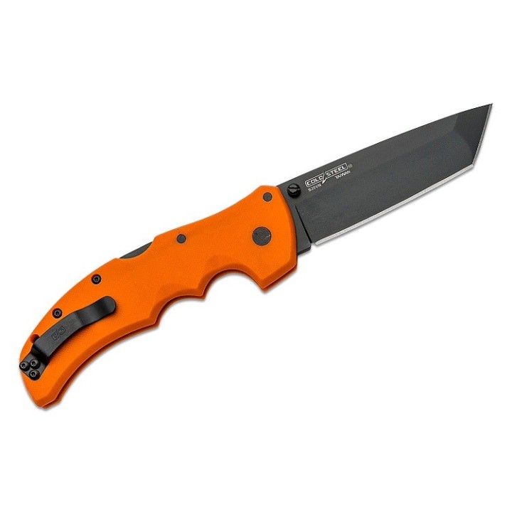 Couteau Cold Steel Recon 1 Tanto Orange Lame Acier S35VN Manche G-10 Tri-Ad lock CS27BTORBK - Livraison Gratuite