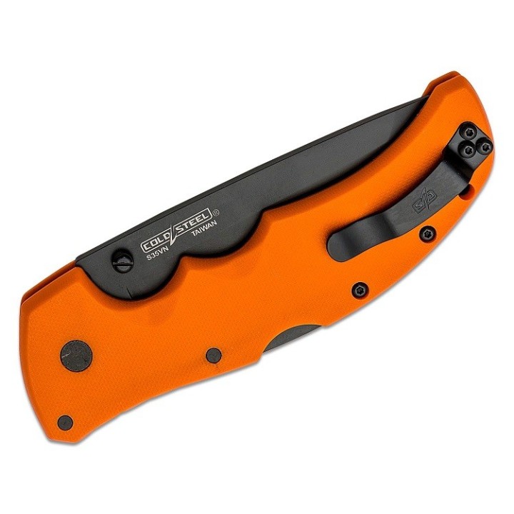 Couteau Cold Steel Recon 1 Tanto Orange Lame Acier S35VN Manche G-10 Tri-Ad lock CS27BTORBK - Livraison Gratuite