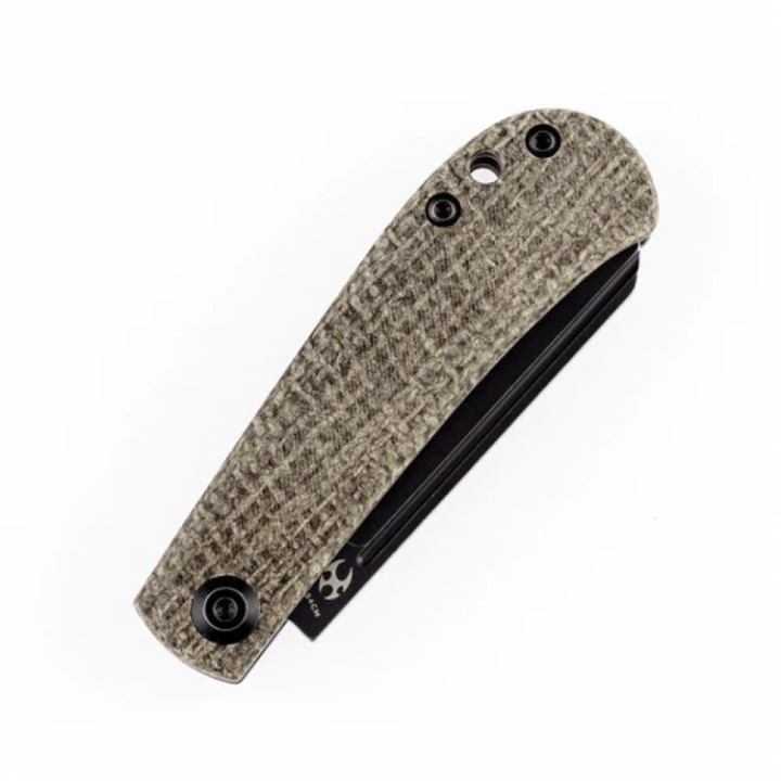 Couteau Kansept Bevy Brown Manche Micarta Lame Sheepfoot Acier 154CM Slip Joint KT2026F3 - Livraison Gratuite
