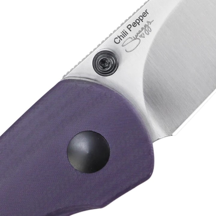 Couteau Kizer Chili Pepper Purple Button Lock Manche G10 Lame Acier 154CM Clip KIV3601C2 - Livraison Gratuite