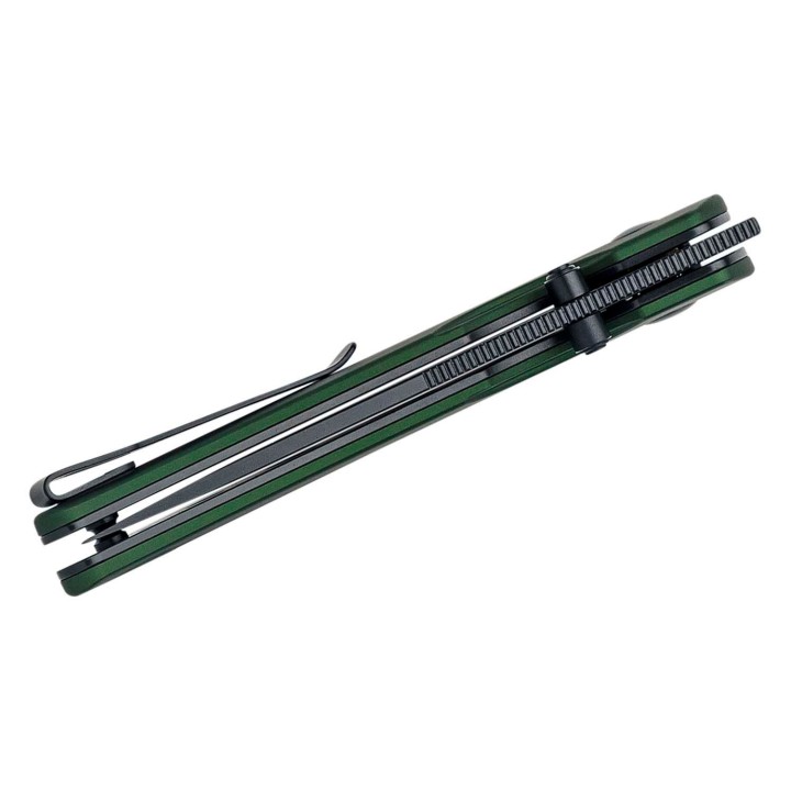 Couteau Kizer Chili Pepper Green Button Lock Manche Alu Lame Acier CPM-3V Clip KIV3601A1 - Livraison Gratuite