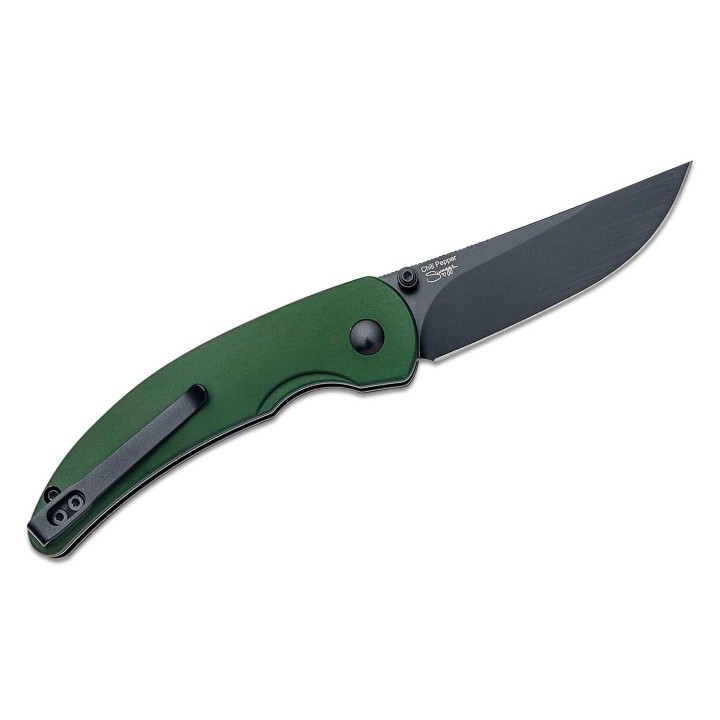 Couteau Kizer Chili Pepper Green Button Lock Manche Alu Lame Acier CPM-3V Clip KIV3601A1 - Livraison Gratuite