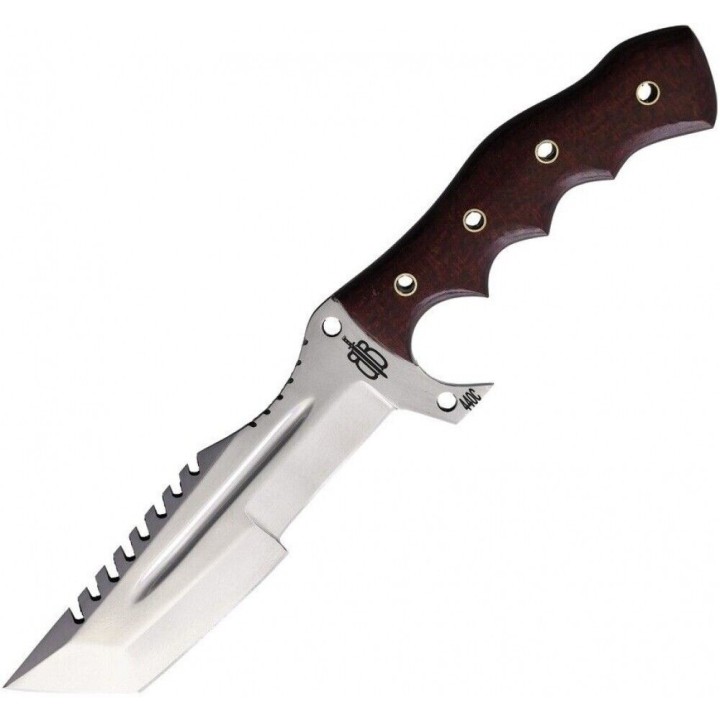 Couteau de Survie BucknBear Tracker Tanto Lame Acier 440C Manche Micarta Etui Cuir BNB1221TT - Livraison Gratuite
