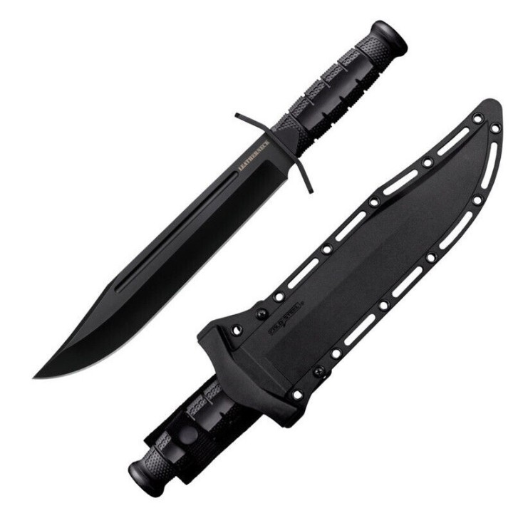 Couteau Cold Steel Leatherneck Bowie Lame Acier D2 Manche Black Kray-Ex Etui Secure-Ex CSFXLTHRNK - Livraison Gratuite