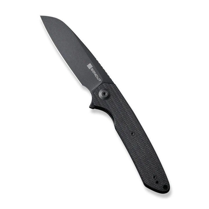 Couteau Sencut Kyril Black Lame Acier 9Cr18MoV Manche Micarta IKBS Linerlock Clip S220013 - Livraison Gratuite