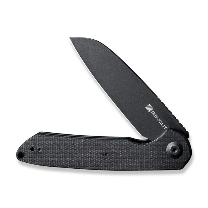 Couteau Sencut Kyril Black Lame Acier 9Cr18MoV Manche Micarta IKBS Linerlock Clip S220013 - Livraison Gratuite