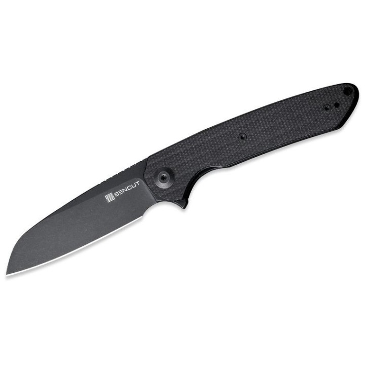 Couteau Sencut Kyril Black Lame Acier 9Cr18MoV Manche Micarta IKBS Linerlock Clip S220013 - Livraison Gratuite