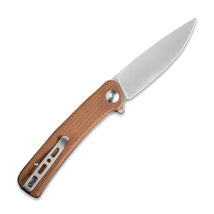 Couteau SENCUT Neches Brown Manche Micarta Lame Satin Acier 10Cr15CoMoV IKBS Linerlock Clip SA09D - Livraison Gratuite