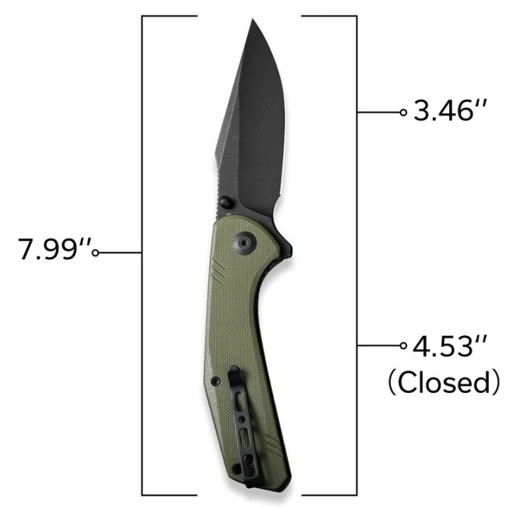 Couteau SENCUT Actium OD Green Manche G10 Lame Acier D2 IKBS Linerlock CLip SA02E - Livraison Gratuite