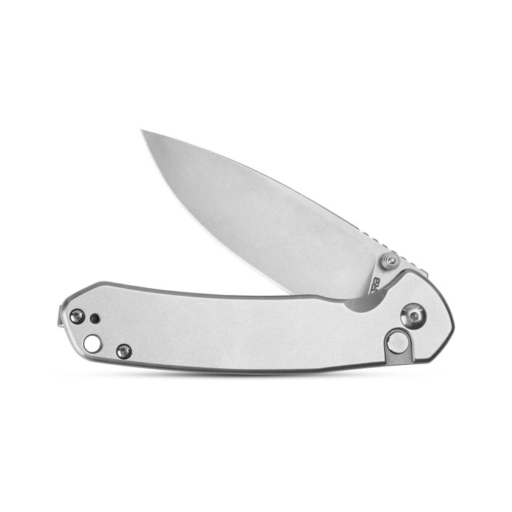 Couteau CJRB Pyrite Steel Lame Acier AR-RPM9 Manche Stonewashed Steel IKBS Button Lock J1925ST - Livraison Gratuite