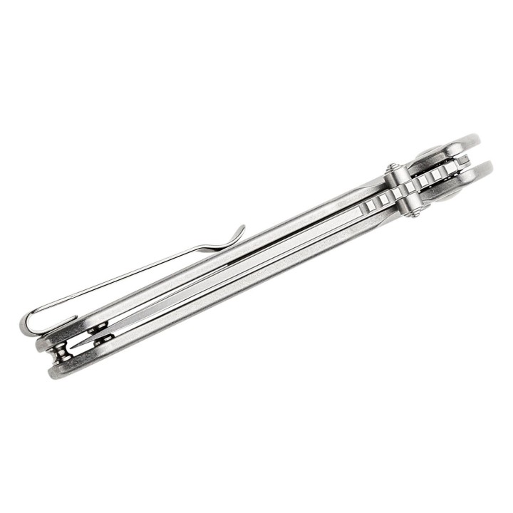 Couteau CJRB Pyrite Steel Lame Acier AR-RPM9 Manche Stonewashed Steel IKBS Button Lock J1925ST - Livraison Gratuite