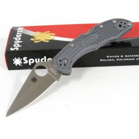 Couteau Spyderco Delica Gray handles Acier VG-10 Manche FRN Made In Japan SC11FPGY - Livraison Gratuite 