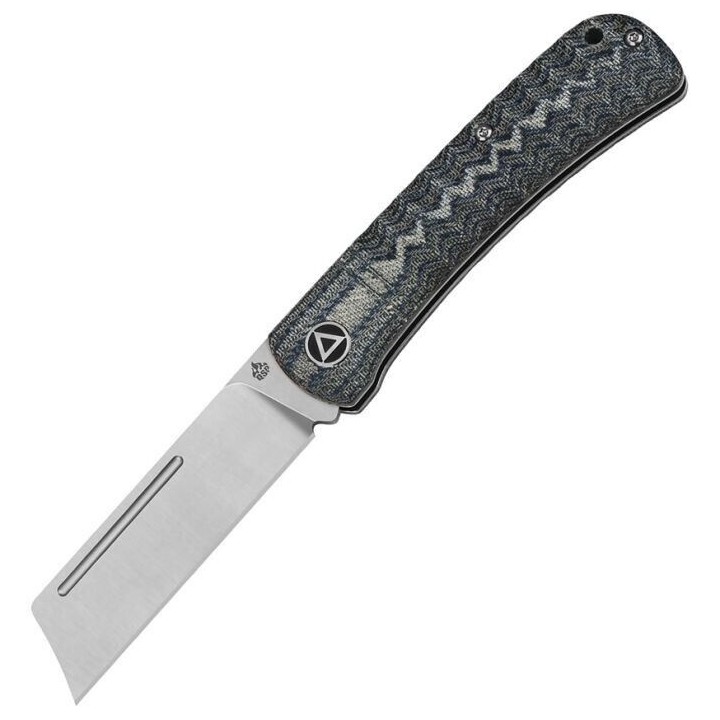Couteau QSP Hedgehog Denim Blue Manche Micarta Lame Acier 14C28N Slip Joint QS142B - Livraison Gratuite
