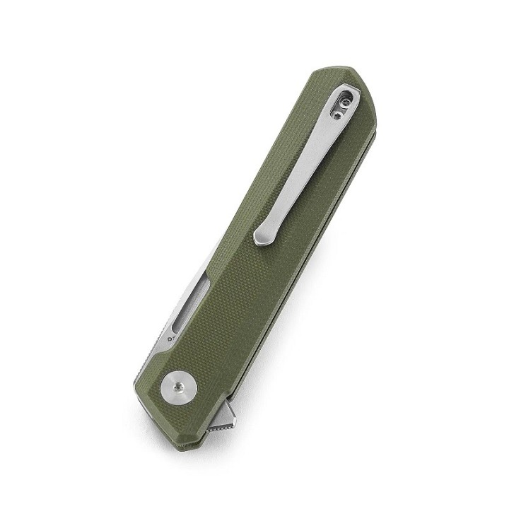 Couteau Bestech Bestechman Dundee Green Lame Acier D2 Manche G10 IKBS Linerlock Clip BTKMK01B - Livraison Gratuite