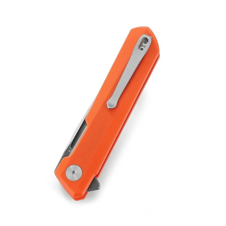Couteau Bestech Bestechman Dundee Orange Lame Acier D2 Manche G10 IKBS Linerlock Clip BTKMK01H - Livraison Gratuite