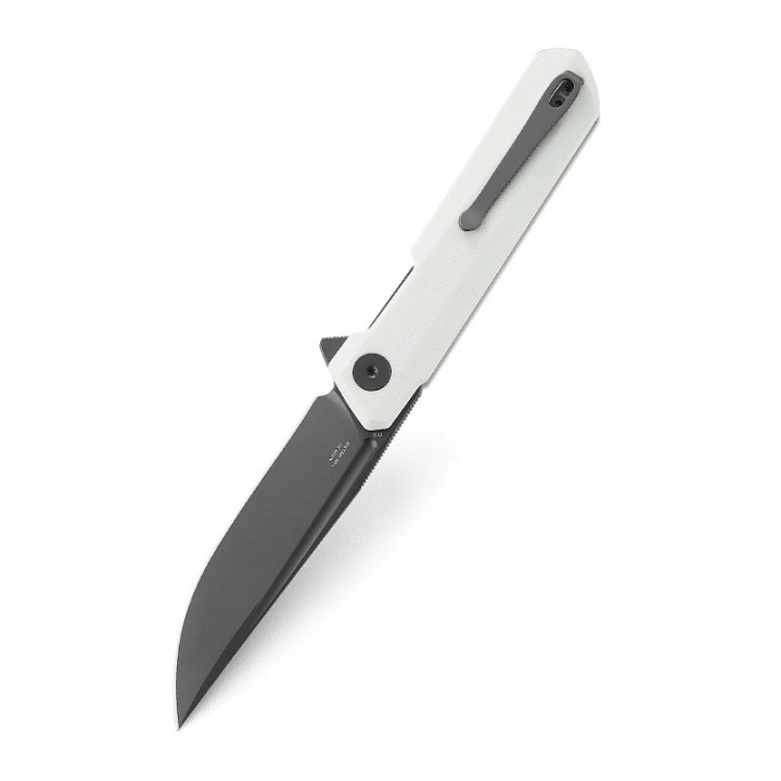 Couteau Bestech Bestechman Dundee White Lame Acier D2 Manche G10 IKBS Linerlock Clip BTKMK01I - Livraison Gratuite