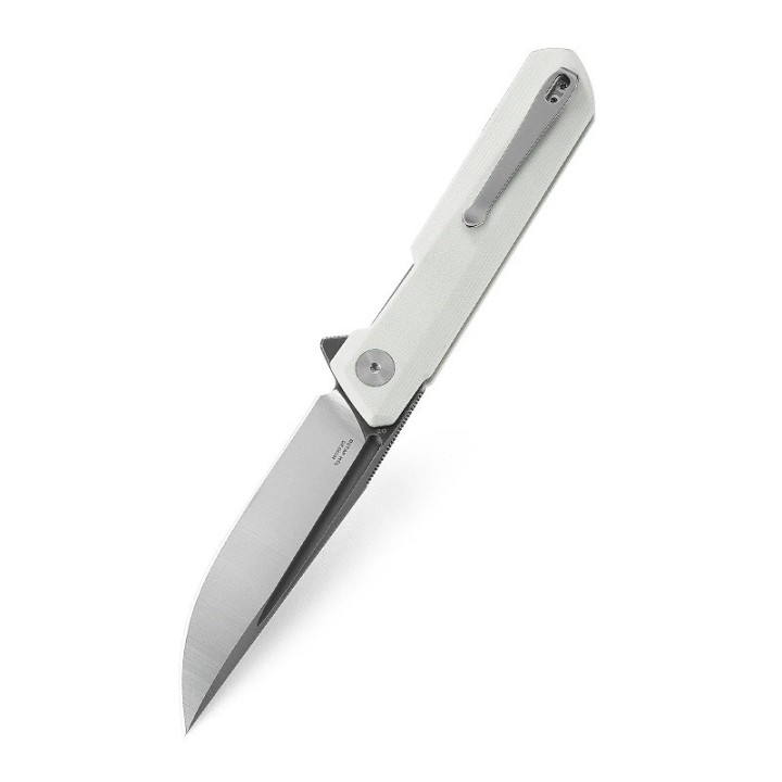 Couteau Bestech Bestechman Dundee White Lame Acier D2 Manche G10 IKBS Linerlock Clip BTKMK01G - Livraison Gratuite