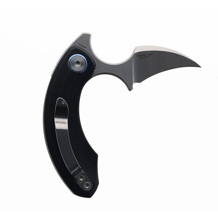 Couteau Bestech Strelit Black Lame Acier 14C28N Manche G10 IKBS Linerlock Clip BTKG52A1 - Livraison Gratuite