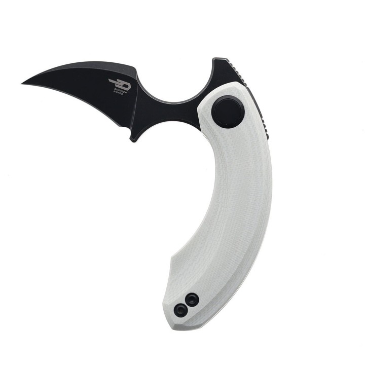 Couteau Bestech Strelit White Lame Acier 14C28N Manche G10 IKBS Linerlock Clip BTKG52D - Livraison Gratuite