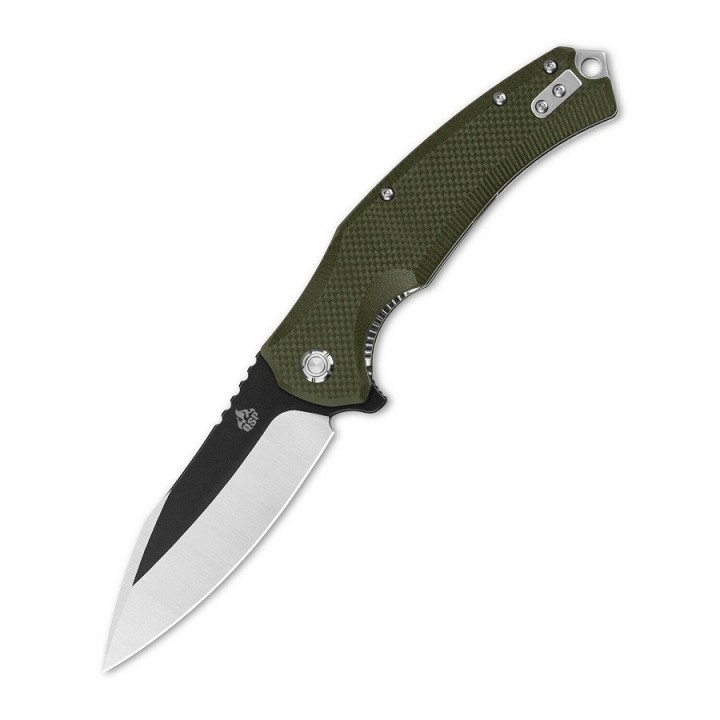 Couteau QSP Snipe Green Manche G10 Lame Acier D2 IKBS Linerlock Clip QS121B - Livraison Gratuite