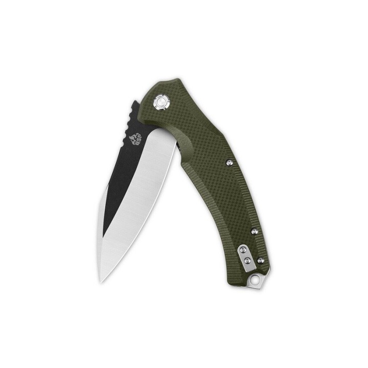 Couteau QSP Snipe Green Manche G10 Lame Acier D2 IKBS Linerlock Clip QS121B - Livraison Gratuite