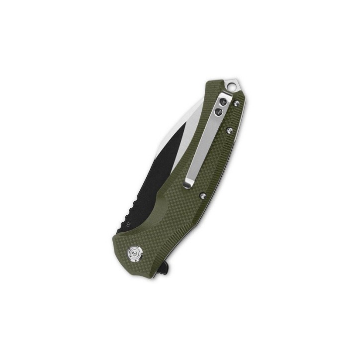 Couteau QSP Snipe Green Manche G10 Lame Acier D2 IKBS Linerlock Clip QS121B - Livraison Gratuite