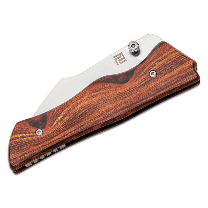 Couteau ArtisanCutlery Ahab Wood Manche Bois Lame Acier AR-RPM9 IKBS Linerlock Clip ATZ1851PWD - Livraison Gratuite
