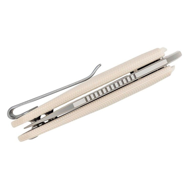 Couteau Civivi Ki-V Detent Lock Lame Acier 9Cr18MoV Manche White G10 IKBS Clip CIVC2108C - Livraison Gratuite
