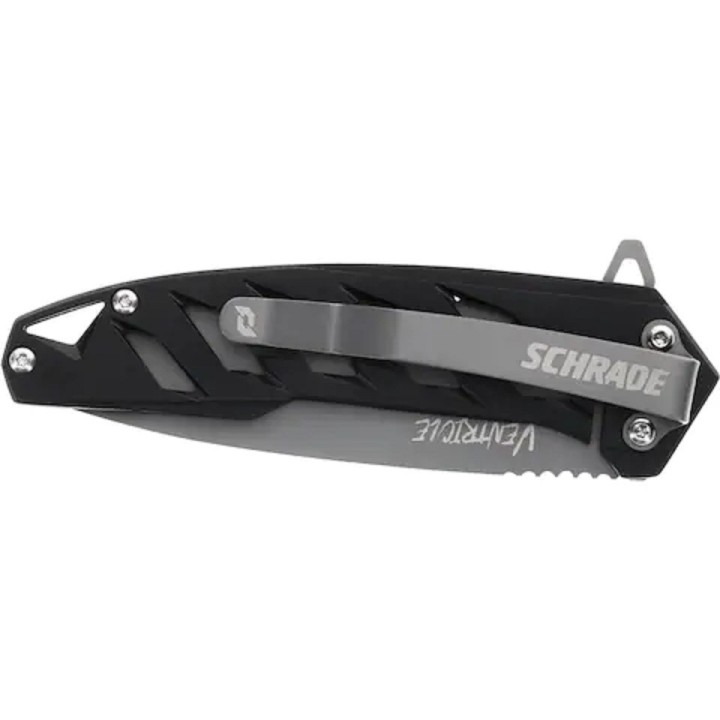 Couteau Schrade Ventricle Tanto Lame Acier AUS-10 Manche Aluminum Framelock Clip SCH1159322 - Livraison Gratuite