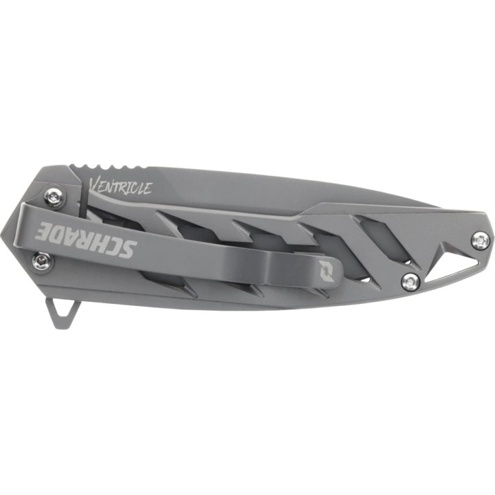 Couteau Schrade Ventricle Drop Point Lame Acier AUS-10 Manche Aluminum Framelock Clip SCH1159323 - Livraison Gratuite