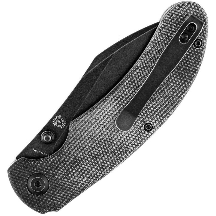 Couteau Kansept Nesstreet Black Lame Acier CPM-S35Vn BW Manche Micarta IKBS Linerlock Clip K1039A2 - Livraison Gratuite