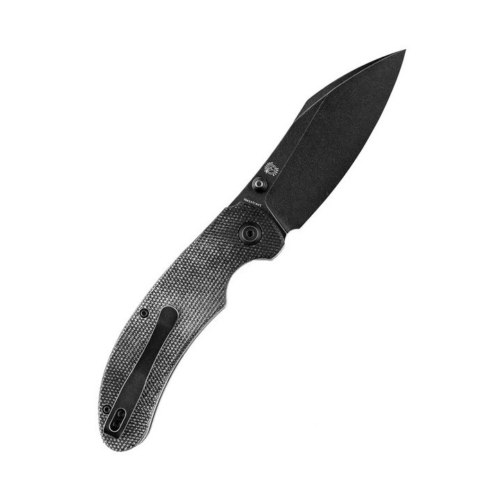 Couteau Kansept Nesstreet Black Lame Acier CPM-S35Vn BW Manche Micarta IKBS Linerlock Clip K1039A2 - Livraison Gratuite