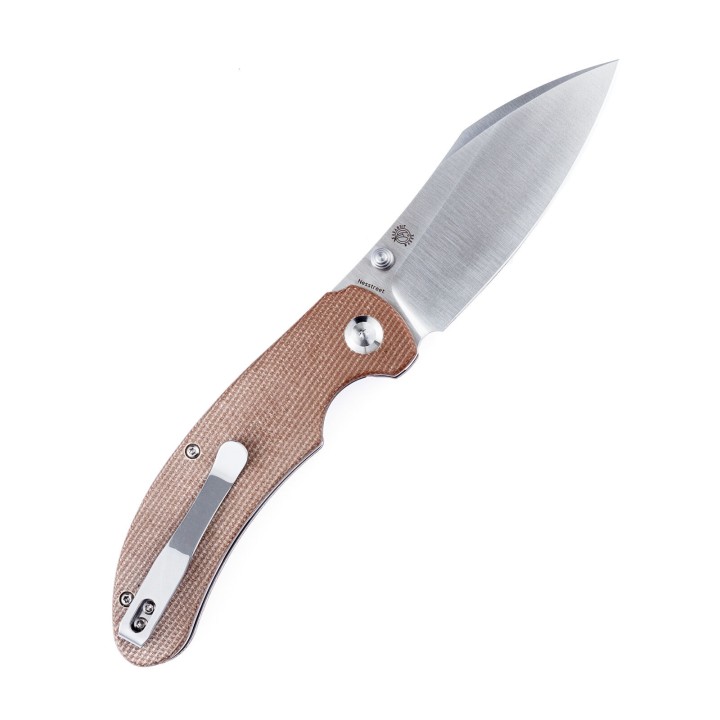 Couteau Kansept Nesstreet Brown Lame Acier CPM-S35Vn BW Manche Micarta IKBS Linerlock Clip K1039A1 - Livraison Gratuite