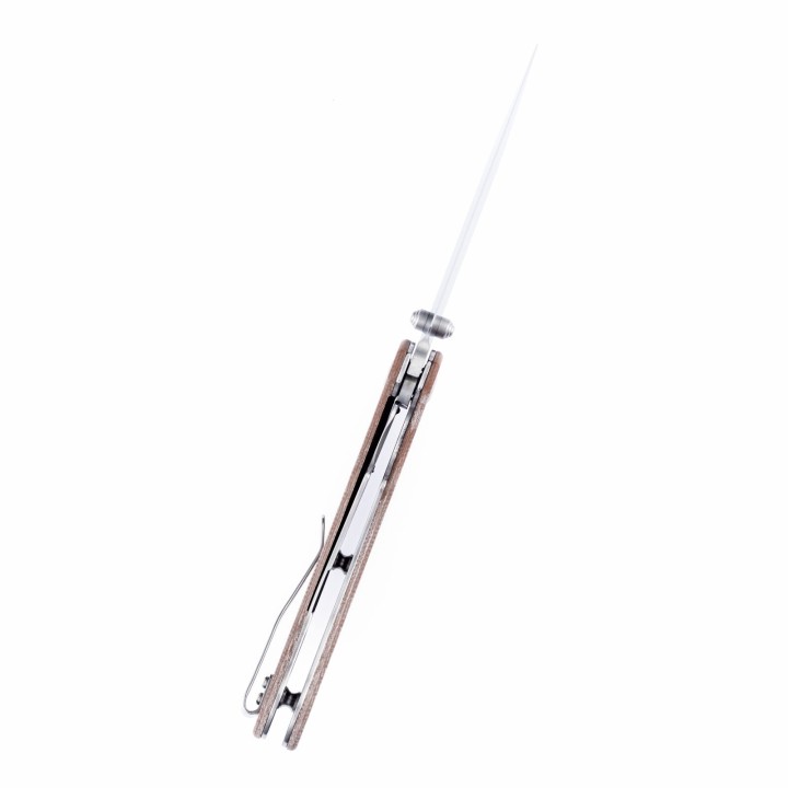 Couteau Kansept Nesstreet Brown Lame Acier CPM-S35Vn BW Manche Micarta IKBS Linerlock Clip K1039A1 - Livraison Gratuite