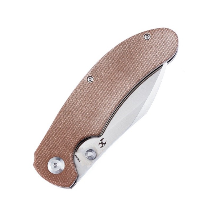 Couteau Kansept Nesstreet Brown Lame Acier CPM-S35Vn BW Manche Micarta IKBS Linerlock Clip K1039A1 - Livraison Gratuite